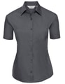 Dames blouse korte mouw Poplin Russell R-935F-0 convoy grey